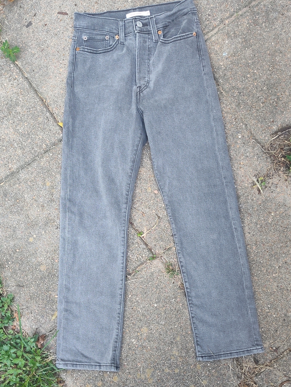 Levi's Gray Wedgie Straight Jeans Size 27 99% Cotton